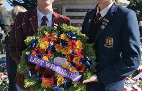 laying wreath